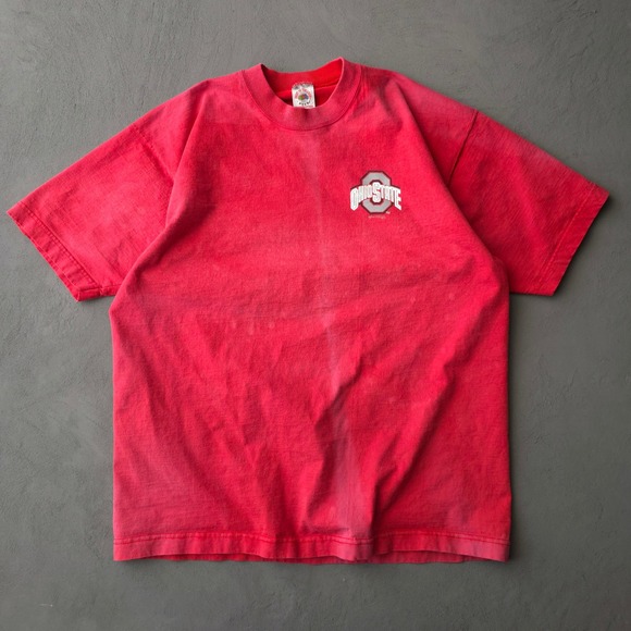 Fruit of the Loom Other - Vintage 90s Ohio State T-shirt XL Red Bleach Faded Fruit of the Loom